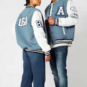 Custom Logo High Quality CVC <b>Fleece</b> Uniform College Baseball <b>Jacket</b> for Men Wholesale Varsity Men's Sports <b>Jacket</b> manufacturer - Product Image 1