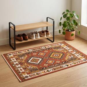 Tapis Kilim en Laine Tissé Main à Haute Demande, Couleur Unie Rouille Marron Orange, Antidérapant, Moderne, pour Usage Domestique et Commercial - Product Image 3