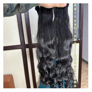 Extensiones de cabello humano Remy sin procesar 100%, paquetes de cabello indio crudo de alta calidad, cabello de trama de estilo ondulado Natural, directo de la India - Product Image 1