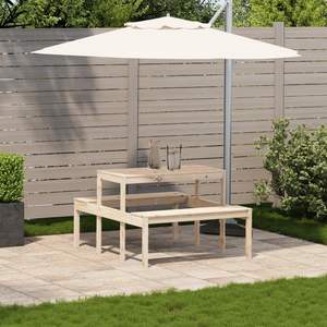 โต๊ะปิกนิกกลางแจ้งขนาดกลาง ทำจากไม้สนธรรมชาติ สำหรับหลายคน - Product Image 3