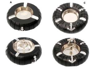 Cendrier rond en bois de frêne de qualité supérieure avec motif sculpté, idéal pour la voiture, le salon, le bar à domicile ou comme article cadeau - Product Image 2