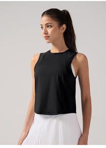 Top de yoga para mujer con logo personalizado, top deportivo con espalda hermosa y almohadillas, chaleco de gimnasio sin mangas con tirantes, ropa deportiva al por mayor - Product Image 2