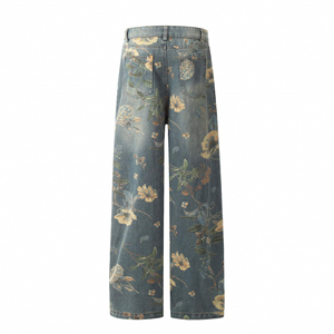 Pantalones Vaqueros Personalizados de Diseño Holgado, Estilo Vintage Lavado, Corte Recto, Streetwear, Hip Hop, Y2K, con Remaches, para Invierno - Product Image 2
