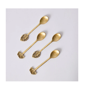 Brass Spoon <b>Set</b> Premium Dining Decoration Brass Spoon Custom Logo Mirror Polished Brass Cutlery <b>Cheap</b> price - Product Image 3