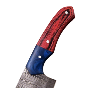 custom Handmade Damascus Steel BBQ Chef <b>Knife</b> <b>Set</b> 5 - piece With Wood Handle Cooking <b>Knife</b> <b>Set</b> with leather sheath - Product Image 2