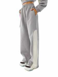 2026 Womens <b>Cropped</b> <b>Zip</b> Hoodie Solid Wide Leg Jogger Set Custom Fleece Two Piece Winter 400g Activewear Wholesale Custom Color - Product Image 5