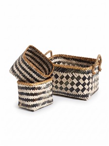 Panier de rangement en bambou naturel, panier organisateur artisanal, fournisseur en gros pas cher, écologique, pour le rangement et l'organisation à domicile - Product Image 5