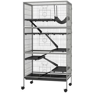 Moderna Gabbia Mobile per Animali Domestici da 63 Pollici di Altezza per Piccoli Animali, Furetti e Cincillà, Include Amaca, 6 Porte di Accesso, Rimovibile per Esterni - Product Image 1