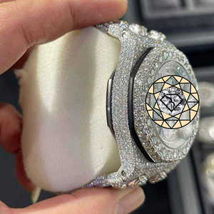 Reloj Deportivo de Lujo para Hombre, Cronógrafo de Acero Inoxidable con Moissanita, Cuarzo, 20 mm, Esfera de Cristal de 46 mm, Ecológico - Product Image 2