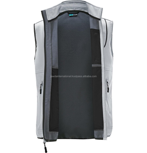 <b>Men</b>’s Premium Contrast Piping Softshell Vest, Lightweight Breathable Sleeveless Workwear <b>Jacket</b>, Custom Logo OEM Body Warmer - Product Image 3