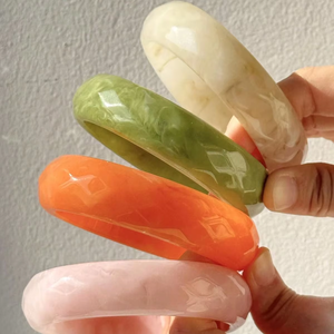 Premium Floral <b>Engraved</b> Resin <b>Bangles</b> Bold Fashion-Forward with a Luxurious Finish for Ultimate Elegance Women's Party Trendy - Product Image 1