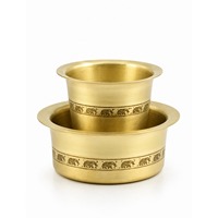 Ensemble Dabara et filtre à café en laiton fait main Spillbox Premium Modern avec coffret cadeau élégant – Combo de préparation et de service du sud de l'Inde