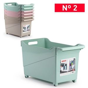 Contenitore portaoggetti multiuso con ruote n. 2, 80x65x38 cm, per l'organizzazione di casa e ufficio - Product Image 1