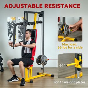Sistema giallo da palestra da casa con mosca toracica e macchina da stampa per l'allenamento della spalla deltoide posteriore pettorale - Product Image 5