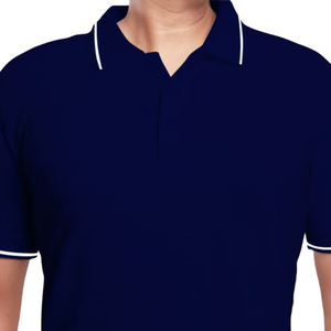 Fourniture ODM de tissu tricoté piqué 100% coton confortable pour hommes avec motif de conception à pointe pour chemises polo teintes unies - Product Image 2