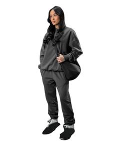 Sudadera con forro polar de algodón 100% de peso pesado Unisex, Sudaderas con cuello redondo de gran tamaño de carbón personalizado, sudaderas con capucha - Product Image 2