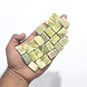 Juego de Piedras Rúnicas de Serpentina Natural, Hermosas Piedras de Cristal Futhark, Hechas a Mano, Amuleto de Amor Feng Shui, Ágata Muntaha Grabada, Piedra Curativa - Product Image 2