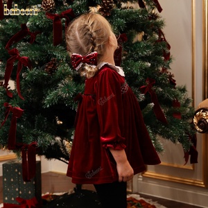 ชุดกระโปรงผ้ากำมะหยี่สีแดงสำหรับเด็กผู้หญิง, ชุดเลกกิ้งคอกลมคอตตอน100% ทรงเอแขนยาวผลิต DR4308 - Product Image 5