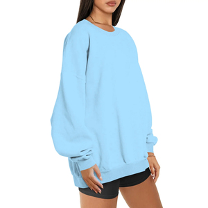 Sudadera Oversize para Mujer, de Algodón Grueso y Felpa, Corte Holgado, Cuello Redondo, Manga Larga, Estilo Urbano Informal y Cómodo - Product Image 4