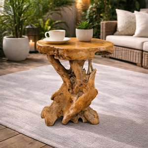 Mesa de Centro ARTERRA Única, Hecha a Mano con Raíz de Teca Rústica, Estilo Antiguo, Mueble Duradero para Sala de Estar - Product Image 3