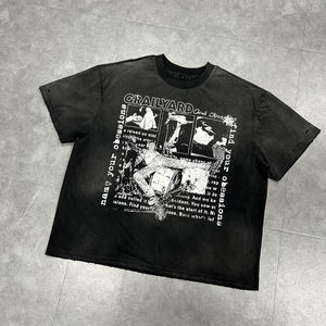 Camiseta de Hombre Oversize con Estampado Gráfico DTG, 100% Algodón, Estilo Vintage, Lavado a la Piedra, Efecto Desgastado y Roto - Product Image 1