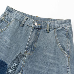 Customized <b>High</b> Quality Design OEM ODM Stretchy Denim <b>Jeans</b> Straight Pocket Plain Mid <b>Waist</b> <b>Men's</b> Casual Distressed Pants <b>Men's</b> - Product Image 3