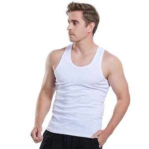 Camiseta sin mangas personalizada para hombre, de algodón, color sólido, transpirable, ajustada, informal, para gimnasio, correr, cómoda, camiseta interior, camiseta de tirantes para hombre - Product Image 1