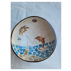 Fabricant OEM – Bol en noix de coco de luxe, artisanal, décoré avec de la laque de coquillage - Product Image 1