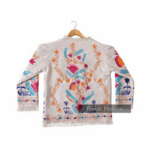 Vêtement d'hiver pour femme en velours brodé, style bohème esthétique, fait main, séchage rapide, respirant, coton écologique, motif floral de luxe - Product Image 3