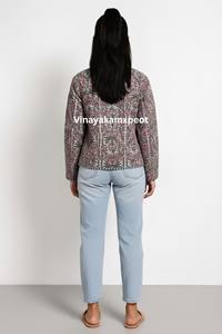 Chaqueta Acolchada de Algodón con Bordado Floral, Reversible, Estilo Boho, Impresión a Bloques, Ecológica, Venta Caliente 2026 - Product Image 3