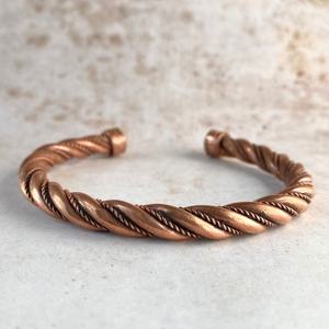 <b>Copper</b> Alloy Cuff <b>Bracelet</b> Twisted Vintage Style Antique <b>Copper</b> Plated Unisex Jewelry <b>copper</b> design custom jewelry - Product Image 1