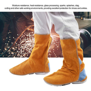 JNM SAFETY JNM-3581 Couvre-chaussures de soudeur en cuir de vachette robuste, guêtres de lutte contre l'incendie, protection personnelle résistante à l'abrasion - Product Image 4