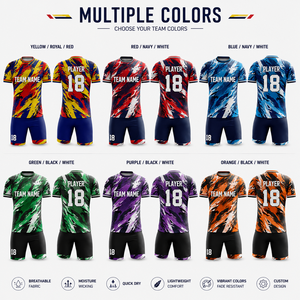Ensemble de maillots de football respirants pour enfants de qualité supérieure, 100% polyester - Product Image 3