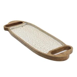 Juego de Bandejas de Madera Hechas a Mano para Servir, Acabado Natural, Bandeja de Madera de Mango con 3 Tazones y Cucharas, Última Llegada, Estilo Boho - Product Image 4