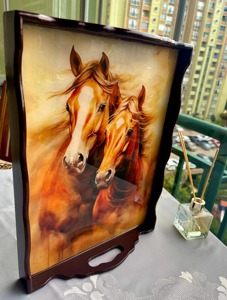 ถาดไม้พิมพ์ลายสวยงาม ทำด้วยมือ พร้อมดีไซน์สวยงาม สำหรับใช้ในครัวและห้องรับประทานอาหาร - Product Image 4