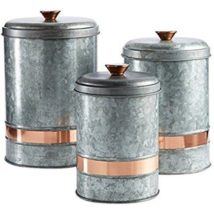 Juego de Recipientes Metálicos Galvanizados Royal Look para Alimentos, Especias, Té, Café y Azúcar, Color Plateado, con Tapas - Product Image 6