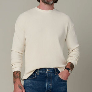 Camiseta de Hombre Estilo Moderno, Tejido Waffle, Cómoda, Mezcla de Algodón, Manga Larga, Informal, Ligera, para Uso Diario - Product Image 1