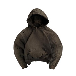 Sweat-shirt à capuche oversize pour homme, coupe courte, couleur unie, en molleton lavé, style automne, manches classiques - Product Image 1