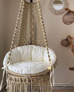 Silla colgante de macramé, columpio de macramé, columpio de interior, columpio de exterior, silla hamaca - Product Image 1