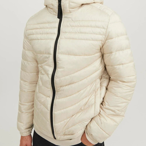 Top Quality Street Canvas Stand Collar Front Logo Men's Winter Puffer <b>Jackets</b> Quilted Polyester Filling Waterproof - Product Image 6