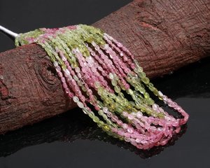 Natural Afghani Multi Tourmaline Smooth Oval Beads Gemstone Strand Jewelry Making Wholesale Bulk - Product Image 2