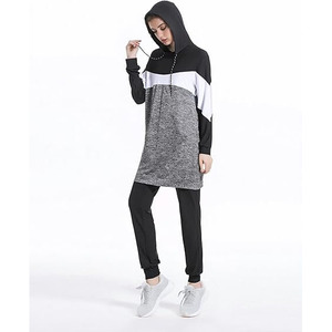 Nuevo Conjunto Deportivo Personalizado para Mujer, Talla Grande, Modesto, Transpirable, en Tela de Poliéster/Algodón, Corte Regular, Top Deportivo de Manga Larga - Product Image 2