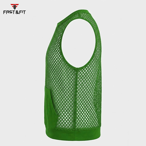 Factory Price Breathable Men Sports Mesh Sleeveless Mesh <b>Singlets</b> for Men Transparent Vest for Sale Transparent Vest - Product Image 3