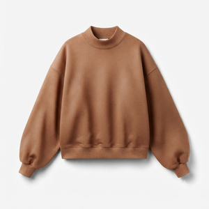 เสื้อสเวตเชิ้ตคอเต่าโอเวอร์ไซส์สำหรับผู้หญิง Cozy Lounge ผ้าฝ้าย 100% ประดับเลื่อม เนื้อผ้านุ่มพรีเมียม แขนยาว ระบายอากาศได้ดี สไตล์สตรีทแวร์ - Product Image 1