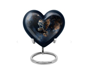 Belle urne funéraire en métal blanc en forme de cœur pour cendres d'adulte, urne funéraire décorative miniature pour cendres d'enfant et de nourrisson - Product Image 3