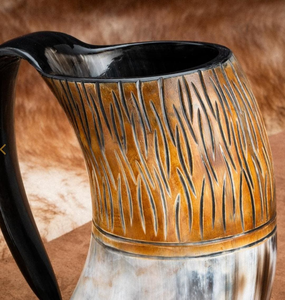 Jarra de Cerveza Vikinga Medieval Hecha a Mano con Cuerno Real, Taza de Cuerno Natural, Decoración Rústica para Bar - Product Image 3