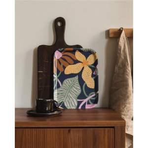 Plateau de service décoratif en métal, imprimé oiseaux de luxe, émaillé, rectangulaire, pour table basse, décoration intérieure, cadeau de mariage, plateau de présentation - Product Image 6