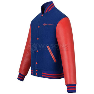 Premium Quality Customized Logo Stand Collar Front Logo <b>Heated</b> Winter Men's Letterman <b>Jacket</b> Woolen Fabric Long Sleeves - Product Image 2