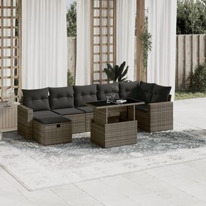 Ensemble de canapés de jardin en rotin PE gris polyester 100% et acier enduit de poudre - Product Image 1