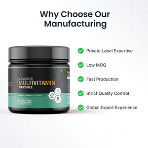 วิตามินรวมและแร่ธาตุแบบแคปซูล ธรรมชาติ สำหรับคนทานมังสวิรัติ 60 แคปซูล/ขวด ปรับปริมาณได้ รับผลิตแบบ Contract Manufacturing - Product Image 4